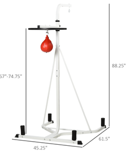 lot 279 image: Soozier 2 in 1 Punching Bag Stand, Adjustable Height Heavy Bag Stand with Weighted Base and Speed Bag, Freestanding for Home Gym