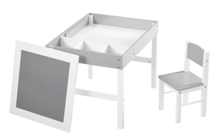 lot 282 image: Qaba 2 in 1 Kids Activity Table with Storage, Kids Building Block Table for Play, Crafts, Studying, Snacks, Toddler Table and Chair Set Playroom