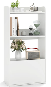 lot 316 image: Bookcase with Drawer Freestanding Bookshelf Storage Rack for Living Room
