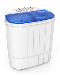 lot 324 image: ROVSUN 11LBS Portable Washing Machine, Electric Mini Twin Tub Washer with Spin Dryer, Washer(7LBS) and Spinner(4LBS