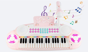 lot 352 image: Costzon 37 Keys Electronic Keyboard Piano for Kids, Portable Musical Keyboard with Rhythm Light, Microphone, Recording, Music Stand, 8 Tone Keys, 4 Percussion Instruments (Pink)