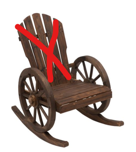 lot 401 image: Outsunny Rustic Solid Fir Wood Outdoor Rocking Chair Brown MISSING BACKREST