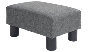 lot 146 image: HOMCOM Ottoman Foot Rest, Small Foot Stool with Linen Fabric Upholstery and Plastic Legs, Cube Ottoman for Living Room, Charcoal Gray