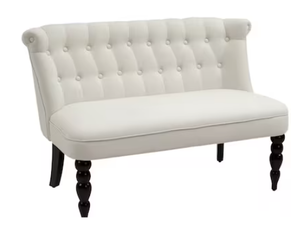 lot 300 image: HomCom Upholstered Armless Fabric Loveseat with Button Tufted Design for Living Room
