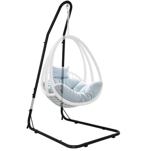 lot 343 image: Hammock Chair Stand Portable Solid Steel Stand, Adjustable Outdoor Indoor Hanging Chair Stand for Air Porch Swing Chair with Weather-Resistant Finish, 360° Rotation, Black 330 lbs