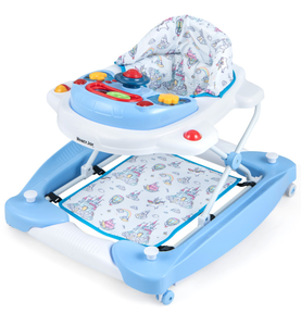 lot 361 image: Costway 6 in 1 Foldable Baby Walker with Adjustable Height