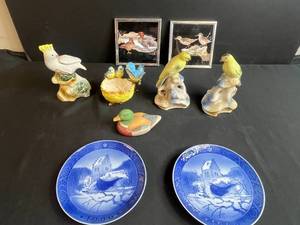 lot 22 image: Bird-Themed Decor Collection with Royal Copenhagen Plates and Figurines
