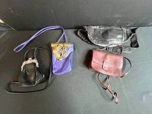 lot 35 image: Collection of 4 Leather Crossbody Handbags with Decorative Clasps