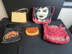 lot 37 image: Collection of Unique Shoulder and Crossbody Bags, Andy Warhol, Laurel Burch and Vera Bradley Included