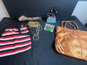 lot 40 image: Collection of 6 Designer and Vintage Handbags Including Prada (no serial number found), Hobo International, Whiting and Davis