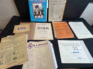 lot 64 image: Collection of Vintage Piano and Accordion Sheet Music and Instructional Books