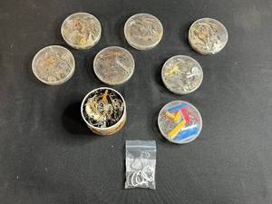 lot 131 image: Mixed Collection of Vintage and Assorted Key Blanks and Key Parts in Tins