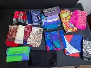 lot 147 image: Collection of Assorted Fashion Scarves with Designer Prints