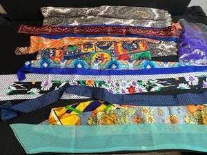 lot 149 image: Collection of Vintage and Modern Womens Scarves Assorted Patterns