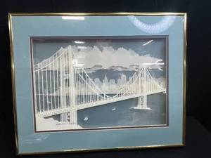 lot 161 image: Debbie Patrick Limited Edition Dimensional Bridge Artwork Framed 20x16