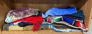 lot 76 image: Collection of Assorted Scarves and Shawls in Various Colors
