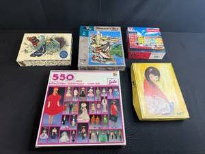 lot 101 image: Collection of 5 Assorted Jigsaw Puzzles Barbie, Butterflies, Scandinavia, and More