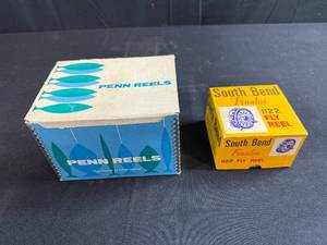 lot 120 image: Penn Reels and South Bend Finalist 1122 Fly Reel Boxes