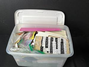 lot 268 image: Large Lot of Vintage Paper Ephemera and Crafting Supplies in Storage Tote