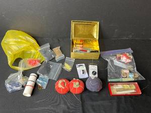 lot 271 image: Large Sewing and Beading Supplies Lot with Threads, Beads, and Accessories