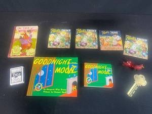 lot 298 image: The Tale Of Peter Rabbit Book w Copyright 1907 & Childrens Book and Toy Collection featuring Goodnight Moon and Toys