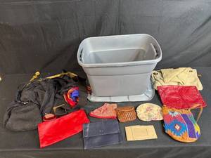 lot 320 image: Collection of Handbags, Purses, and Wallets with Storage Tote