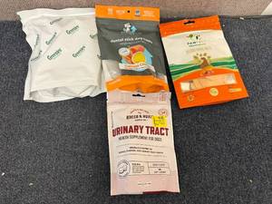 lot 27 image: 4 Packs Of Dog Treats And Supplements