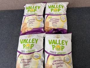 lot 181 image: 4 Bags Of Valley Pop Parmesan Roasted Garlic Popcorn