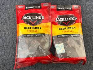 lot 212 image: 2 Bags Of Jack Links Teriyaki Beef Jerky