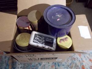 lot 240 image: Big Box Full Of Collectable Tins-Combined Lots