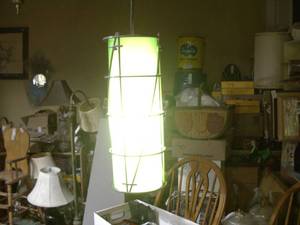 lot 292 image: vintage industrial-style cage pendant light