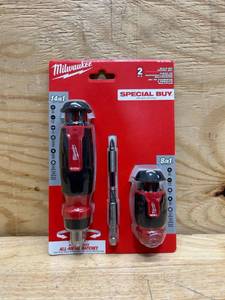 lot 192 image: 14-in-1 Ratcheting Multi-Bit Screwdriver and 8-in-1 Compact Multi-Bit Screwdriver (2-Pack)