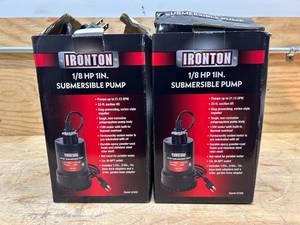 lot 215 image: Ironton Submersible Water Pump, 1268 GPH, 18 HP, 1in. Port (sold as is)