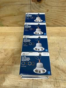 lot 242 image: 4 in. Adjustable CCT Integrated LED Recessed Light Trim Can Light with 4 Trim Color Trim Options 1000 Lumens Dimmable (lot of 4)