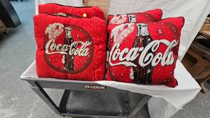 lot 3 image: Set of 3 Coca Cola Throw Pillows
