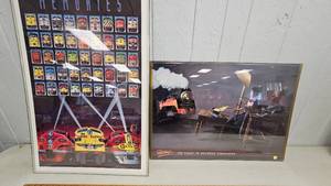 lot 20 image: Pair of RailroadTrain Themed Prints