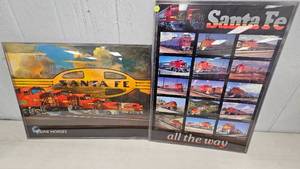 lot 21 image: Pair of Sante Fe Railway Prints as Pictured