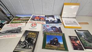lot 24 image: Railway Periodicals, Acct Binder with Depot Prints, Highball, Portrait of Trains book