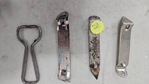 lot 28 image: Lot of 4 Vintage Bottle Openers(Hamms,Gluek,Schmidt, Gluek)