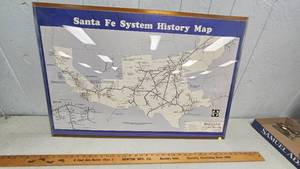 lot 33 image: Sante Fe System History Map, Super Cool Piece