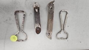 lot 42 image: Lot of 4 Bottle Openers(Pabst Blue Ribbon, Aug Schell, Edelwiess, Walter Brewing)
