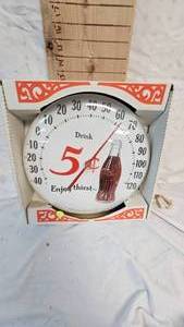 lot 69 image: Coca Cola Vintage Thermometer wbox-excellent condition