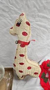 lot 142 image: Minature Oil Lams, Bobbin Spools, Stuffed Giraffe, Tins