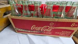 lot 84 image: Wood Coca Cola Crate and 4-6 Pack Bottles with Dale Earnhardt Jr