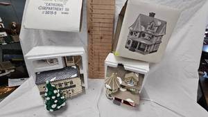 lot 107 image: Snow Village Doctors House and Cathedral