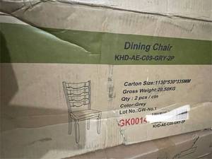 lot 44 image: Dining Chair KHD-AE-C09-GRY-2P Grey - 2-Pack