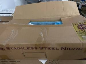 lot 60 image: Stainless Steel Shower Niche - 24 in W x 1 in D