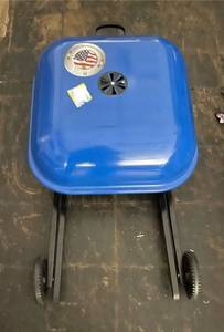 lot 68 image: GoUSA Blue Portable Grill on Wheeled Cart