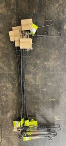 lot 82 image: Meadow Creek Garden Flag Stand Set - Black Metal Outdoor Display