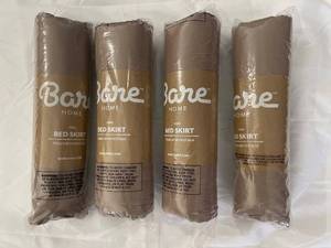 lot 102 image: Bare Home King Bed Skirt Premium Microfiber - 4-Pack